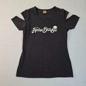 Harley-Davidson Women's T-Shirt Black V-Neck Chandler AZ Size Medium